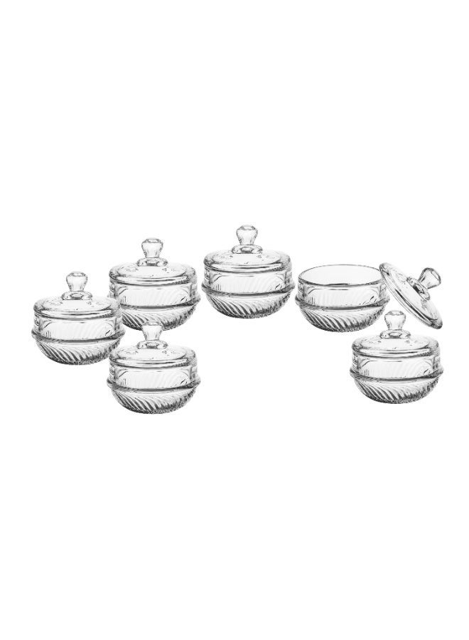 الحميضي ✨ طقم علب تقديم زجاج فاخر 6 قطعة بغطاء أنيق | مقاس العلبة 7.5×7 سم – لضيافة التمور والحلويات بأسلوب راقٍ - Image 4